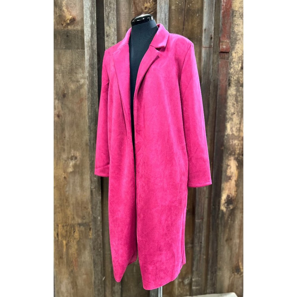Elegant Fuchsia Trench Coat